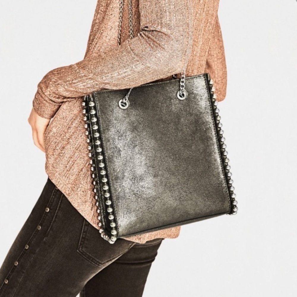 Zara Studded Tote Bag